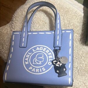 Karl Lagerfeld Light Blue Mini Bag with Charm